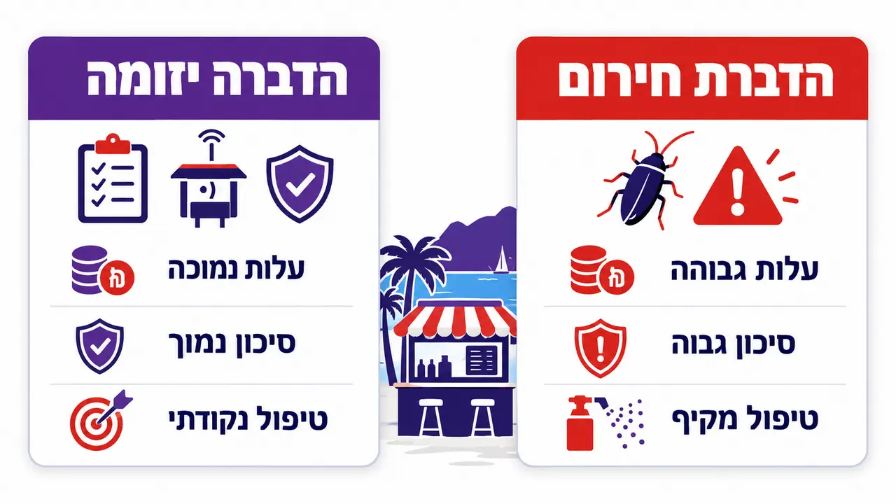 כל כמה זמן צריך הדברה לפוד טראק או לדוכן בשוק